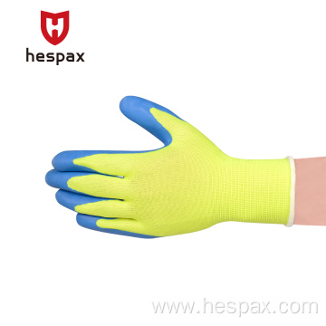 Hespax Breathable 10G Latex Palm Coated Protect Gloves